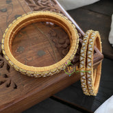 Single Line Kundan Bangle-Triangle-WHITE-Glossy-G3644